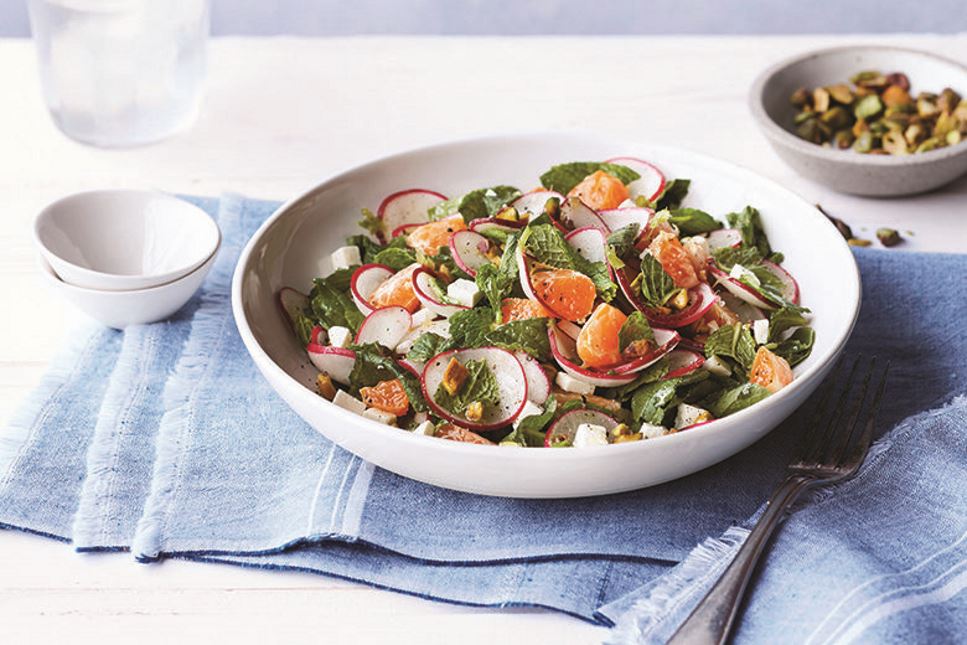 Bowl of radish and ricotta salata salad