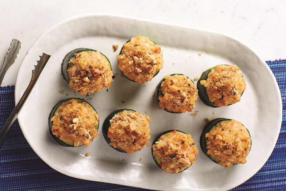 Serving Platter of Rice and Ricotta Stuffed Summer Squash